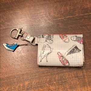 Paperchase vinyl running shoe Velcro Wallet EUC!